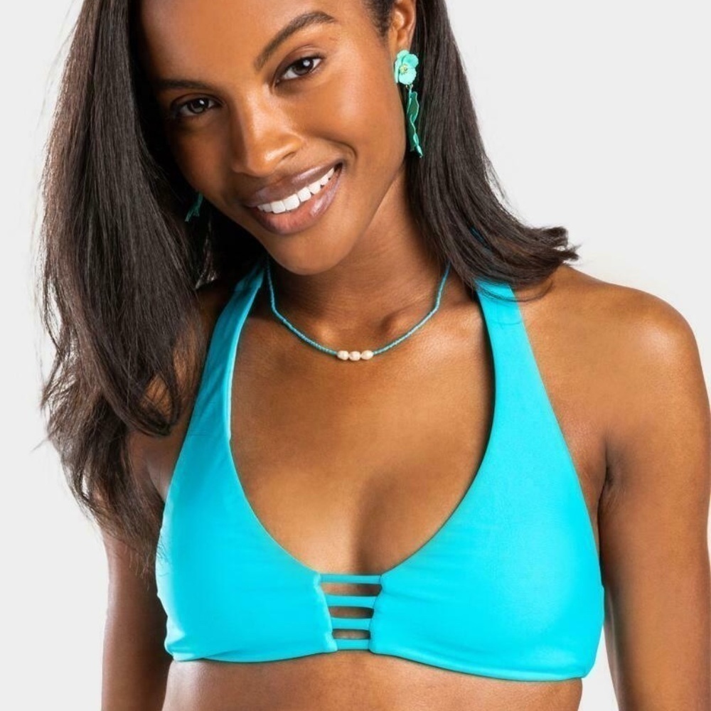 Francesca’s Raisins Womens Bikini Top Size XL Blue NWOT